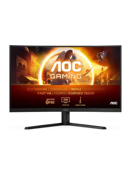 AOC CQ32G4VE, 31.5" Curved 1500R, Fast VA WLED, 2560x1440@180 Hz, 1ms GtG, 0.5ms MPRT, 300 cd/m2, 3500:1, 80M:1 DCR, Adaptive