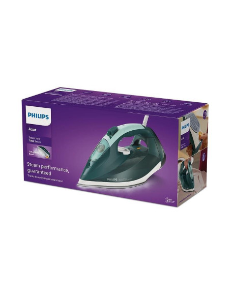 PHILIPS Парна ютия Series 7000 50g/min 250g парен удар 2800W SteamGlide Plus зелен
