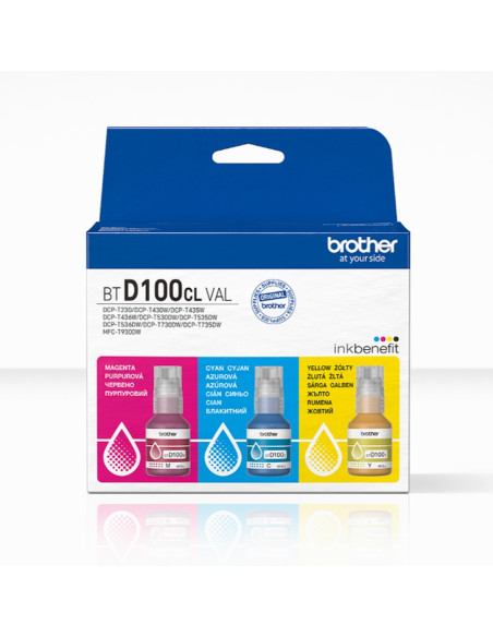 Brother BTD100CLVAL Цветни бутилки с мастило Brother Multipack