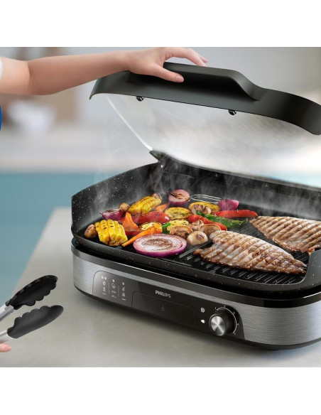 PHILIPS Contact Grill 5 температурни настройки стъклен капак 2400W