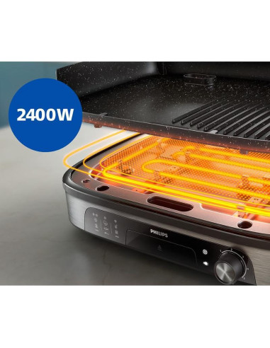 PHILIPS Contact Grill 5 температурни настройки стъклен капак 2400W