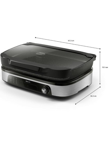PHILIPS Contact Grill 5 температурни настройки стъклен капак 2400W