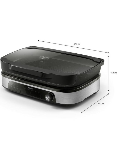 PHILIPS Contact Grill 5 температурни настройки стъклен капак 2400W