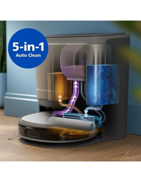 Роботизирана прахосмукачка PHILIPS HomeRun 9000 Series Aqua с почистваща станция