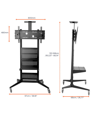 celexon Economy height adjustable display trolley Adjust-3270M
