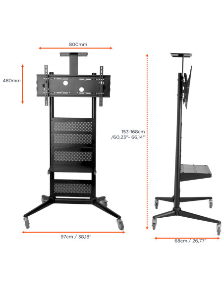 celexon Economy height adjustable display trolley Adjust-3270M