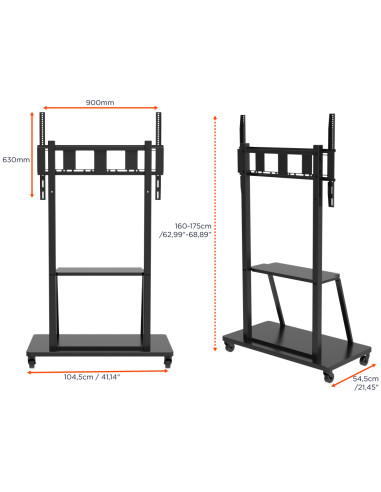 celexon Economy height adjustable display trolley Adjust-55110MP