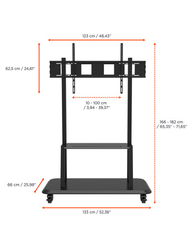 celexon Professional height adjustable display trolley Adjust-55120MP