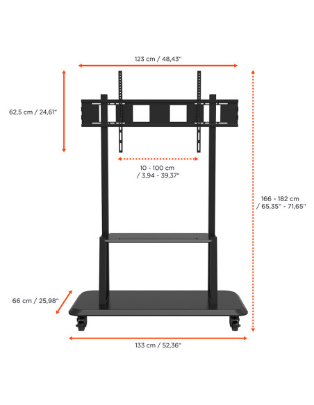 celexon Professional height adjustable display trolley Adjust-55120MP
