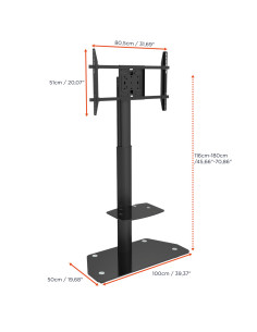 celexon Professional height-adjustable display trolley Adjust-3270MP Portrait 2