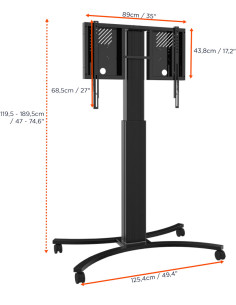 celexon Expert electric height adjustable display trolley Adjust-4286MB 2