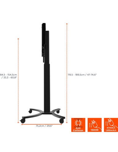 celexon Expert electric height adjustable display trolley Adjust-4286MB