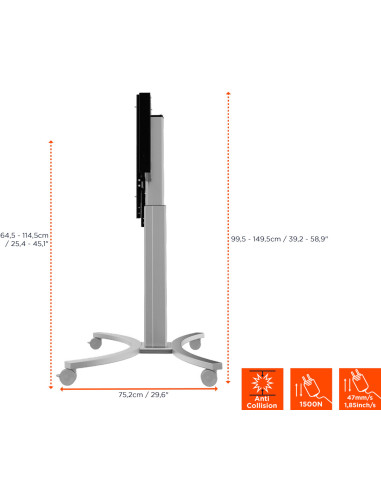 celexon Expert electric height adjustable display trolley Adjust-4286MS