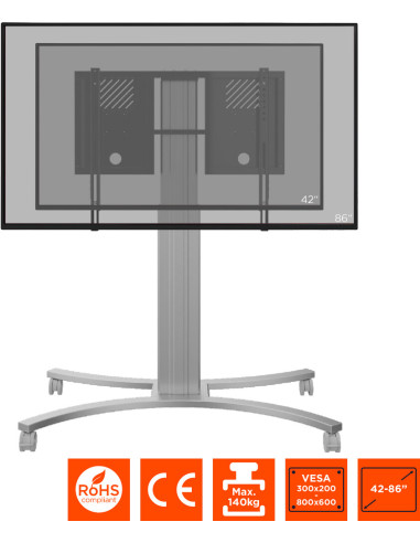 celexon Expert electric height adjustable display trolley Adjust-4286MS