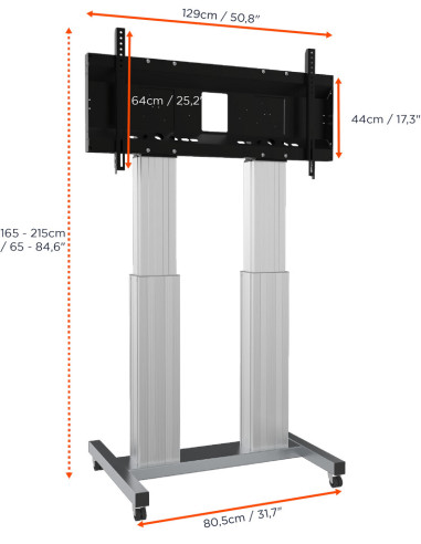 celexon Expert electric height adjustable display trolley Adjust-70120MS