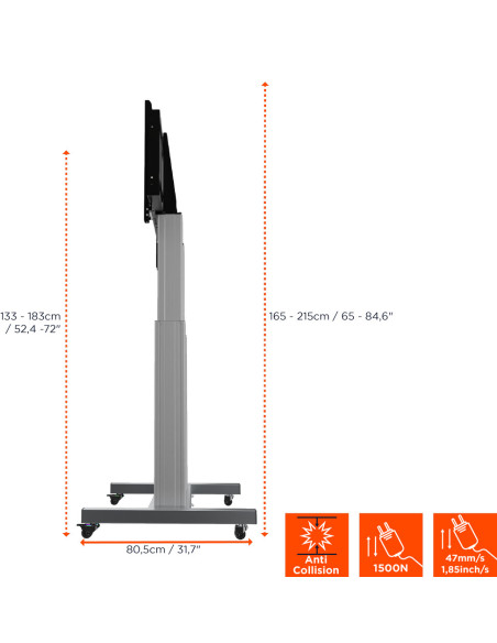 celexon Expert electric height adjustable display trolley Adjust-70120MS
