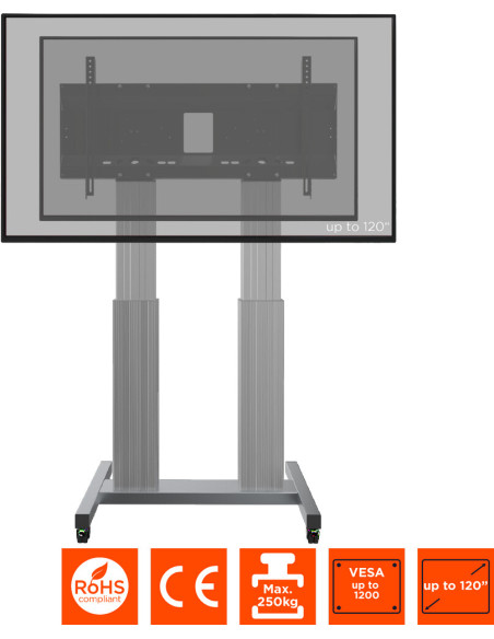 celexon Expert electric height adjustable display trolley Adjust-70120MS