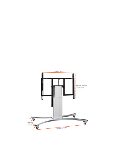 celexon Expert electric height adjustable display trolley Adjust-V4270S with tilt function