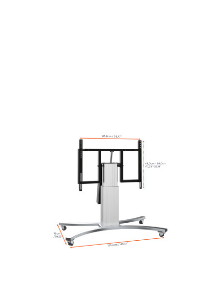 celexon Expert electric height adjustable display trolley Adjust-V4270S with tilt function