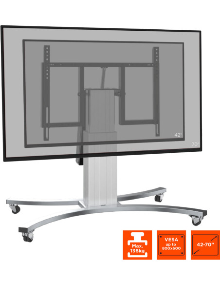 celexon Expert electric height adjustable display trolley Adjust-V4270S with tilt function