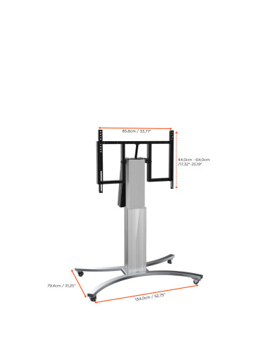 celexon Expert electric height adjustable display trolley Adjust-V4286S with tilt function