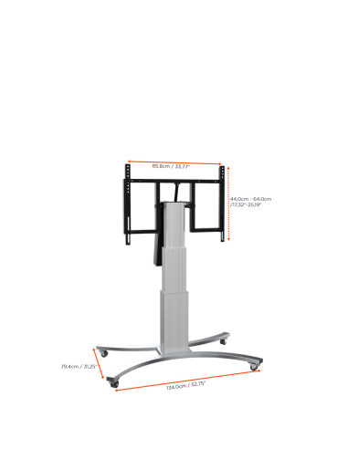 celexon Expert electric height adjustable display trolley Adjust-V4275S with tilt function