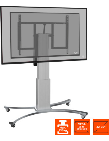 celexon Expert electric height adjustable display trolley Adjust-V4275S with tilt function