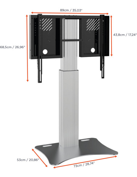 celexon Expert electric height-adjustable display stand Adjust-4275PS