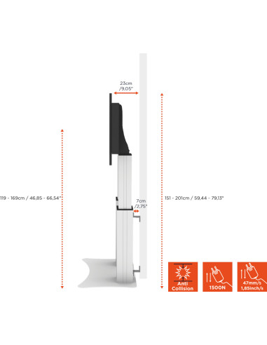 celexon Expert electric height-adjustable display stand Adjust-70120PS