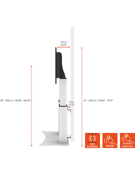 celexon Expert electric height-adjustable display stand Adjust-70120PS