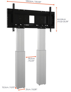 celexon Expert electric height adjustable display stand Adjust-70120WS with wall mounting 2