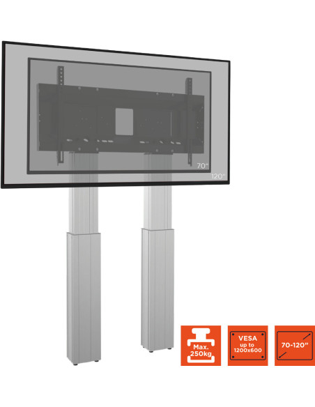 celexon Expert electric height adjustable display stand Adjust-70120WS with wall mounting