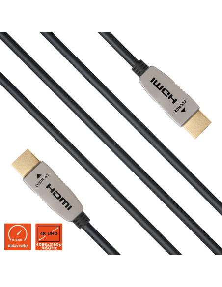 celexon UHD Optical Fibre HDMI 2.0b Active Cableblack