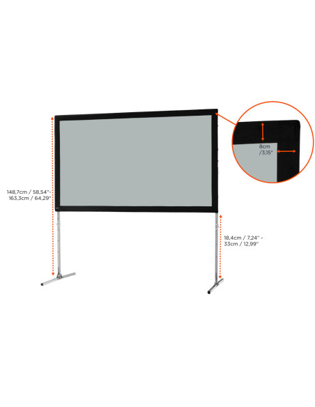 celexon Folding Frame screenMobile Expert, rear projection