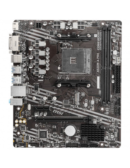 MSI Main Board Desktop A520M-A PRO (A520, AM4, 2xDDR4, 1x PCI-E 3.0 x16 slot,1x M.2 slot,4x USB 3.2 Gen1,2x USB 2.0,1x HDMI,1