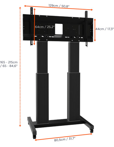 celexon Expert electric height adjustable display trolley Adjust-70120MB