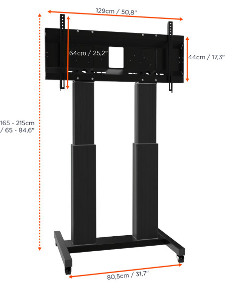 celexon Expert electric height adjustable display trolley Adjust-70120MB