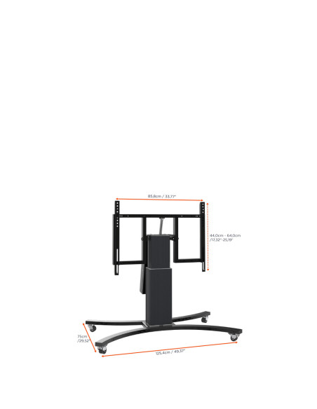 celexon Expert electric height adjustable display trolley Adjust-V4270B with tilt function