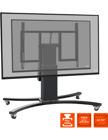 celexon Expert electric height adjustable display trolley Adjust-V4270B with tilt function