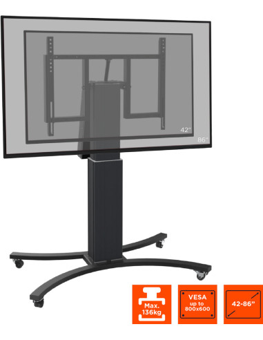 celexon Expert electric height adjustable display trolley Adjust-V4286B with tilt function