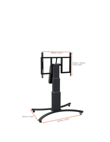 celexon Expert electric height adjustable display trolley Adjust-V4275B with tilt function