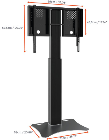 celexon Expert electric height-adjustable display stand Adjust-4286PB