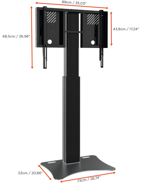 celexon Expert electric height-adjustable display stand Adjust-4286PB