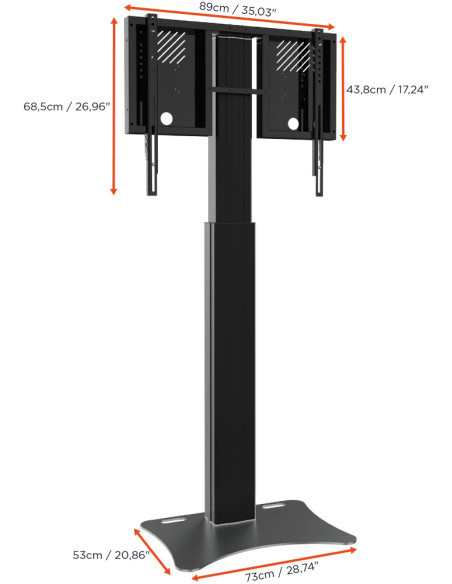 celexon Expert electric height-adjustable display stand Adjust-4286PB –