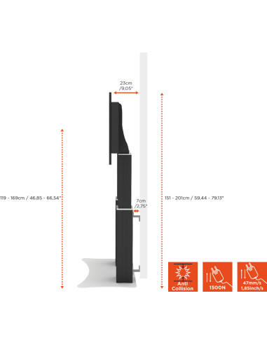 celexon Expert electric height adjustable display stand Adjust-70120PB