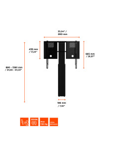 celexon Expert electric height adjustable display stand Adjust-4275WB with wall mounting 2