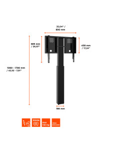 celexon Expert electric height adjustable display stand Adjust-4286WB with wall mounting 2