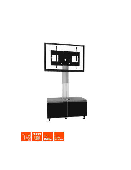 celexon Expert electric height adjustable display trolley Adjust-4286MS with cabinet