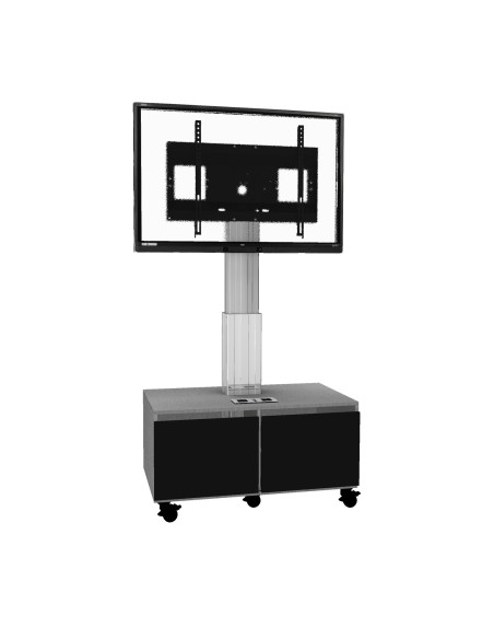 celexon Expert electric height adjustable display trolley Adjust-4286MS with cabinet and connection panel