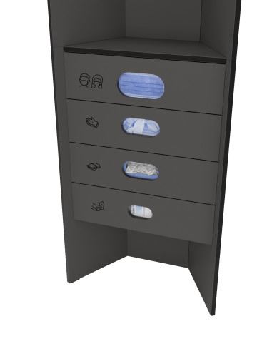 celexon Hygiene station 180 all-in (disinfection / masks / gloves / cloths / surface cleaners) - anthracite